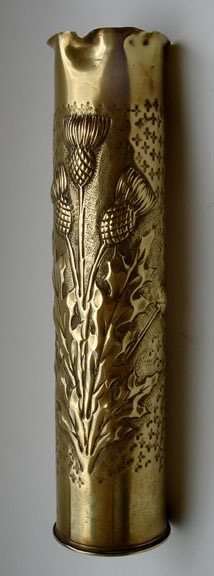 Shell with Scottish Thistle embossed and varnished.