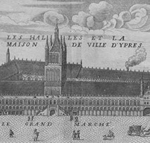 Engraving of Ypres Cloth Hall 1743