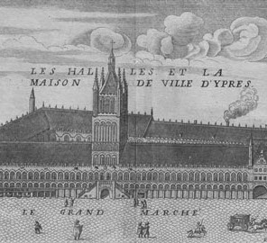 Engraving of Ypres Cloth Hall 1743