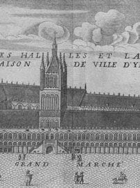 Engraving of Ypres Cloth Hall 1743