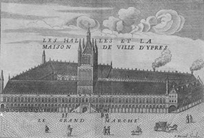 Engraving of Ypres Cloth Hall 1743