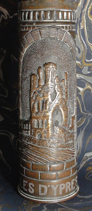 Shell marked Les Halles d'Yres 1918 showing a pile of rubble.