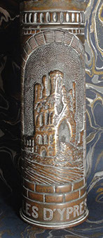 Shell marked Les Halles d'Yres 1918 showing a pile of rubble.