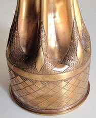 Shell Polar Bears&nbsp; with base engraved in checkers and zig-zag pattern.