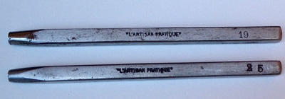 Punches # 19 and 25 from "L'Artisan Pratique" , magazine and tool providers in Paris In the early twentieth century. 