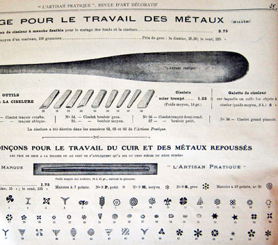Page of catalog displaying various punches. 