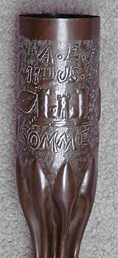 A.E.F., below:11th U.S., below: the Engineers Castle, then SOMME&nbsp; on a background of dots punches, fluted body, patina.