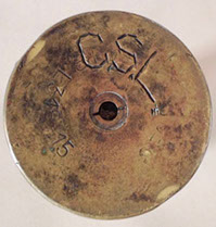 Headstamp engraved C.S.L. identified as Cpl Chester S. Long from Sedalia, MO.