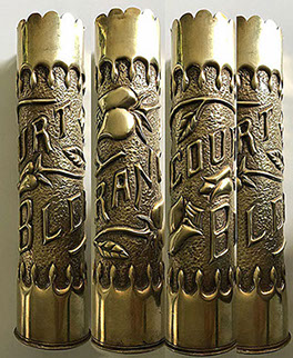 Shell with town name Blerancourt where Ann Morgan founded the American Committee For Devastated France. Now a WWI museum.