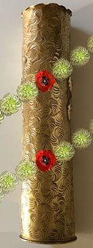 Shell embossed with Old Man's beard flowers. Real flowers garland&nbsp; added with photoshop.
