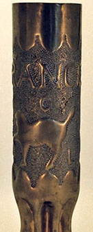 FRANCE, Wild Cat insignia, initials C.O.L.top and lower band scalloped, body fluted