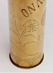 Shell ON NE PASSE PAS with Corn flower [bleuet- French symbol equivalent to Poppy] finely engraved.