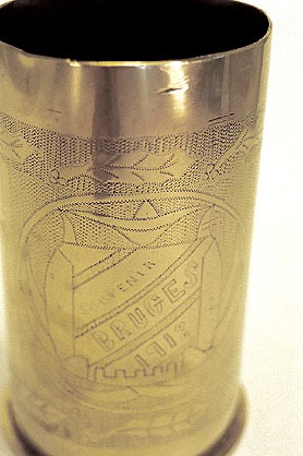 Shell Royal Marine Artillery engraved souvenir, Bruges,&nbsp; 1918.